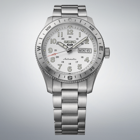 5 Sports Field HDB007K1 Automatic Silver White Dial with Rotating Bezel