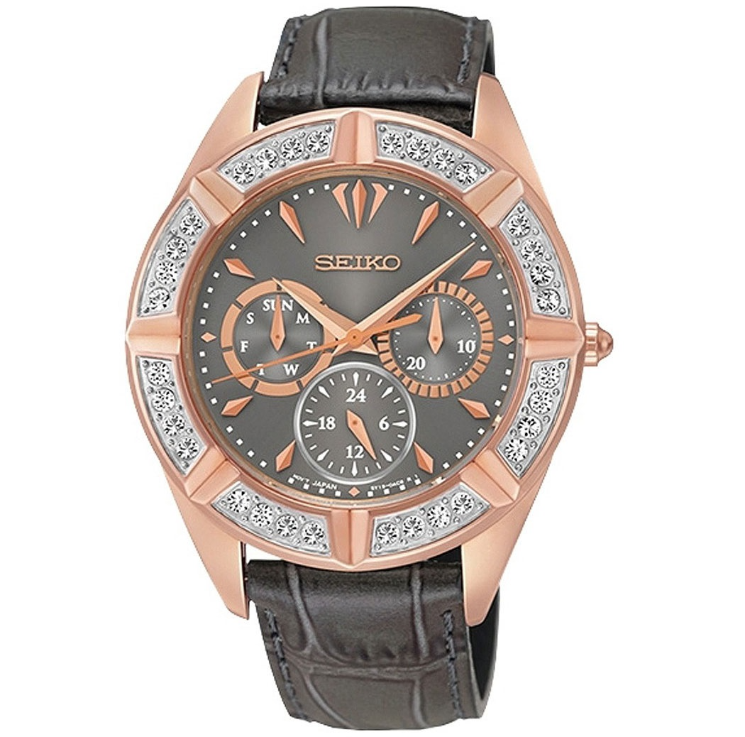Seiko Lord SKY684P1 Quartz Swarovski Crystal Genuine Leather Strap