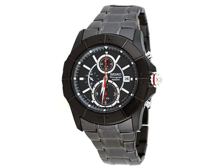 Seiko Lord SNAD01P1 Quartz Choronograph Black Stainless Steel