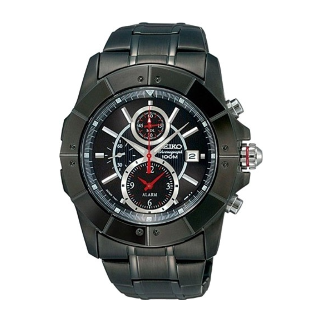 Seiko Lord SNAD01P1 Quartz Choronograph Black Stainless Steel