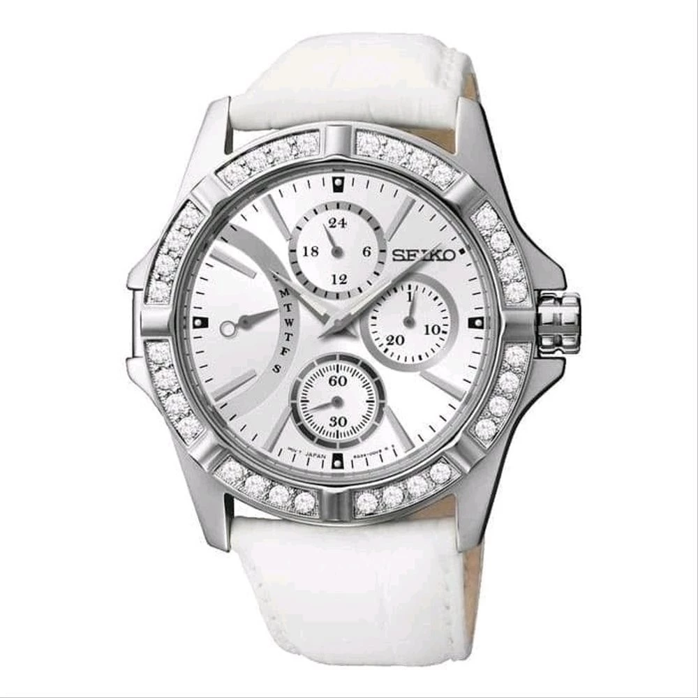 Seiko Lord SRLZ89P1 Quartz Swarovski Crystal Mother of Pearl Dial