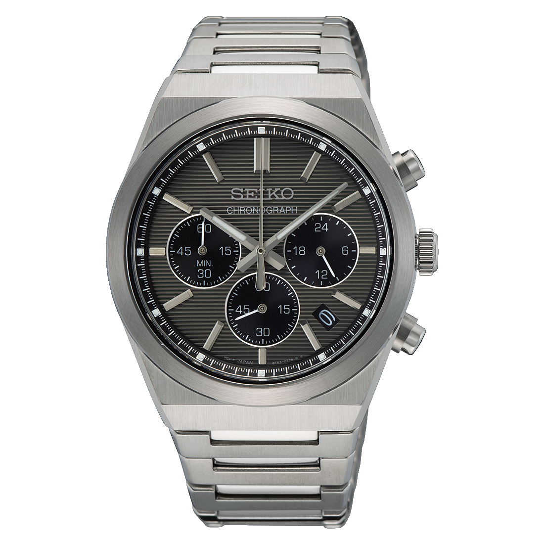 Classic SSB455 SSB455P1 Quartz Black Pattern Dial Stainless Strap